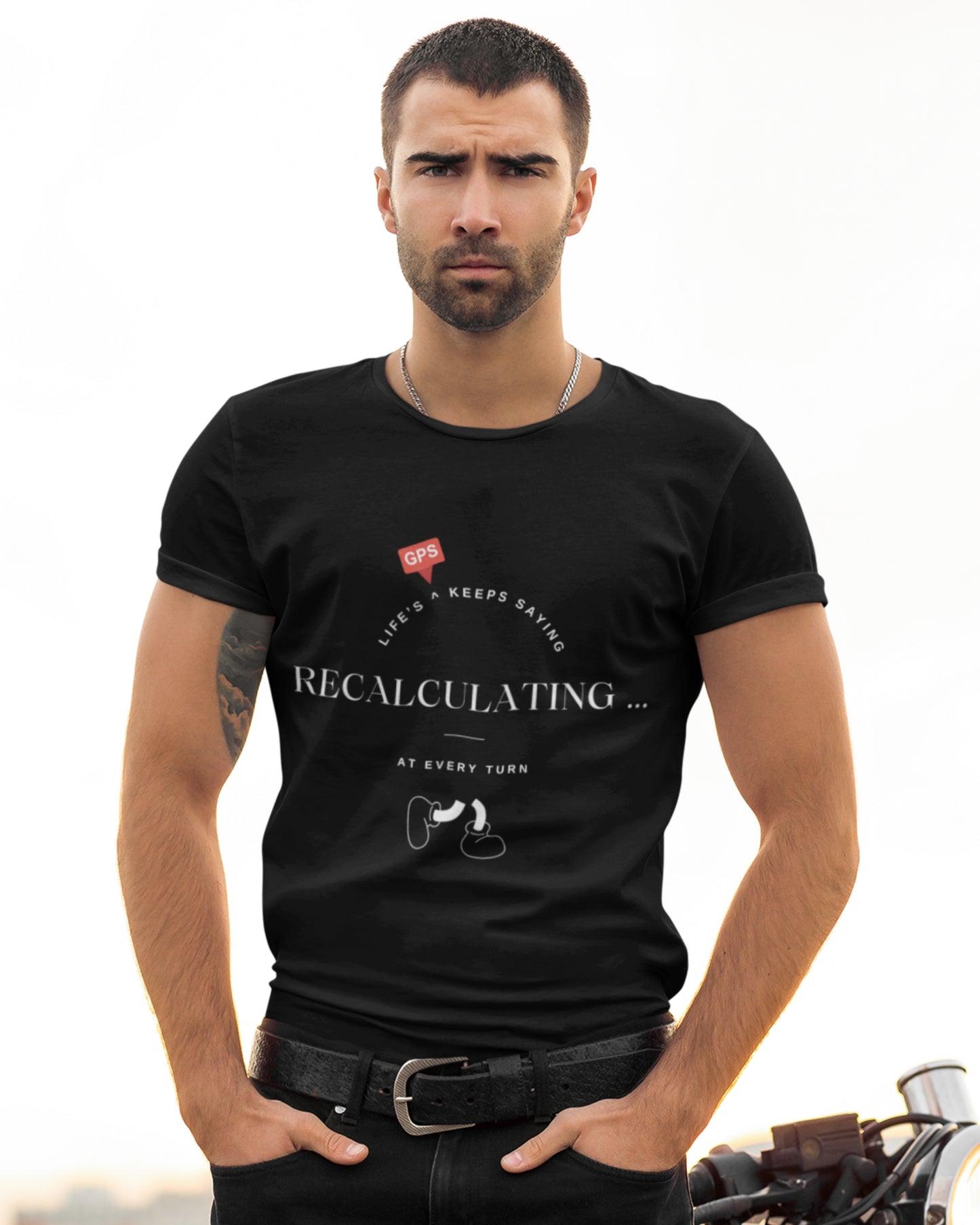 Men’s Premium Pima Cotton T-Shirt | Regular Fit | Round Neck | Short Sleeve | Ultra-Soft & Durable | RECALCULATING
