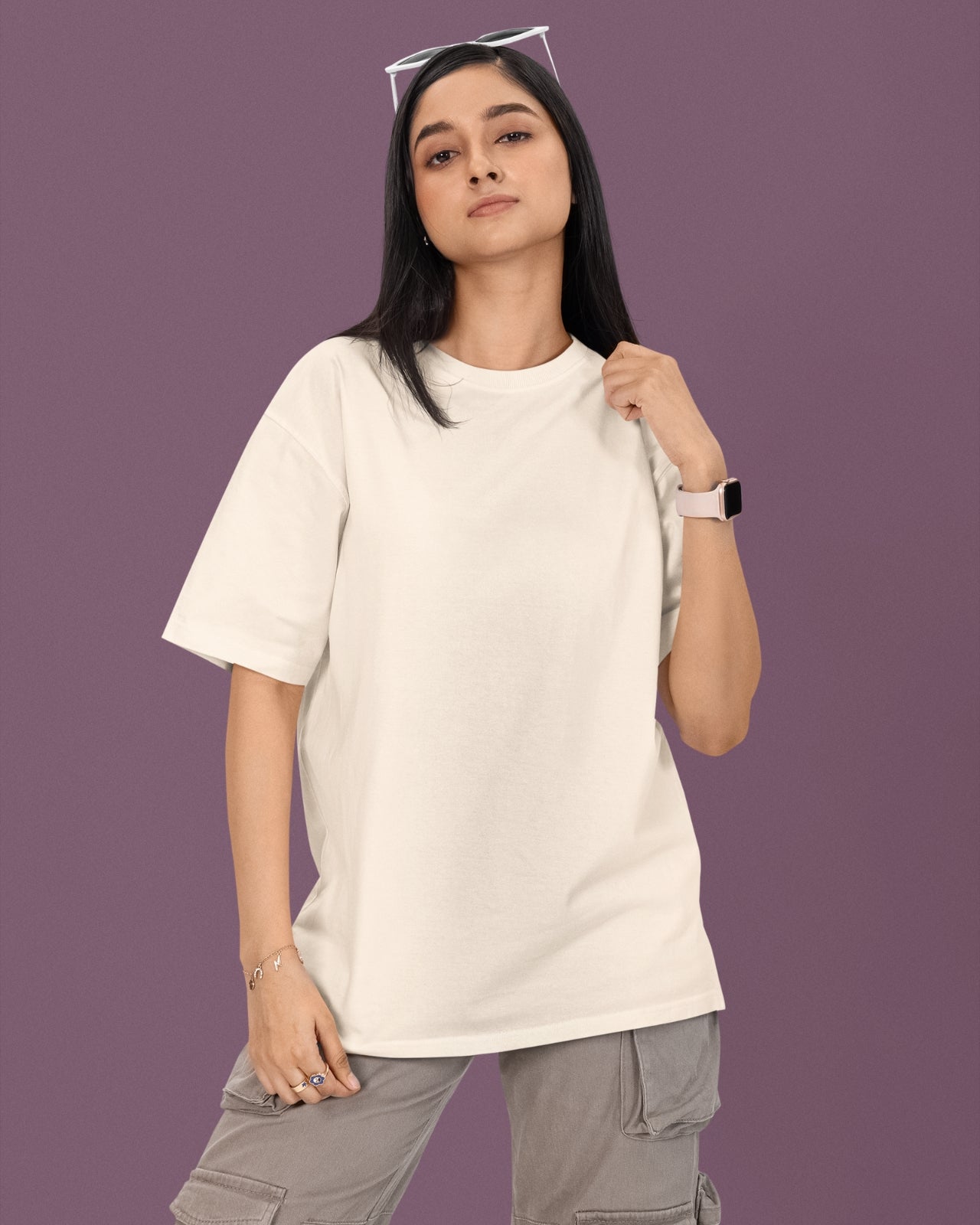 Unisex Cotton T-Shirt | Oversized Fit | Round Neck | Short Sleeve | PLAIN