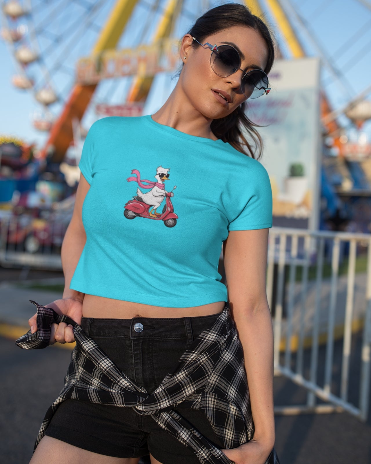Women’s Cotton Crop Top | Regular Fit | Round Neck | Short Sleeve | QUIRK-1