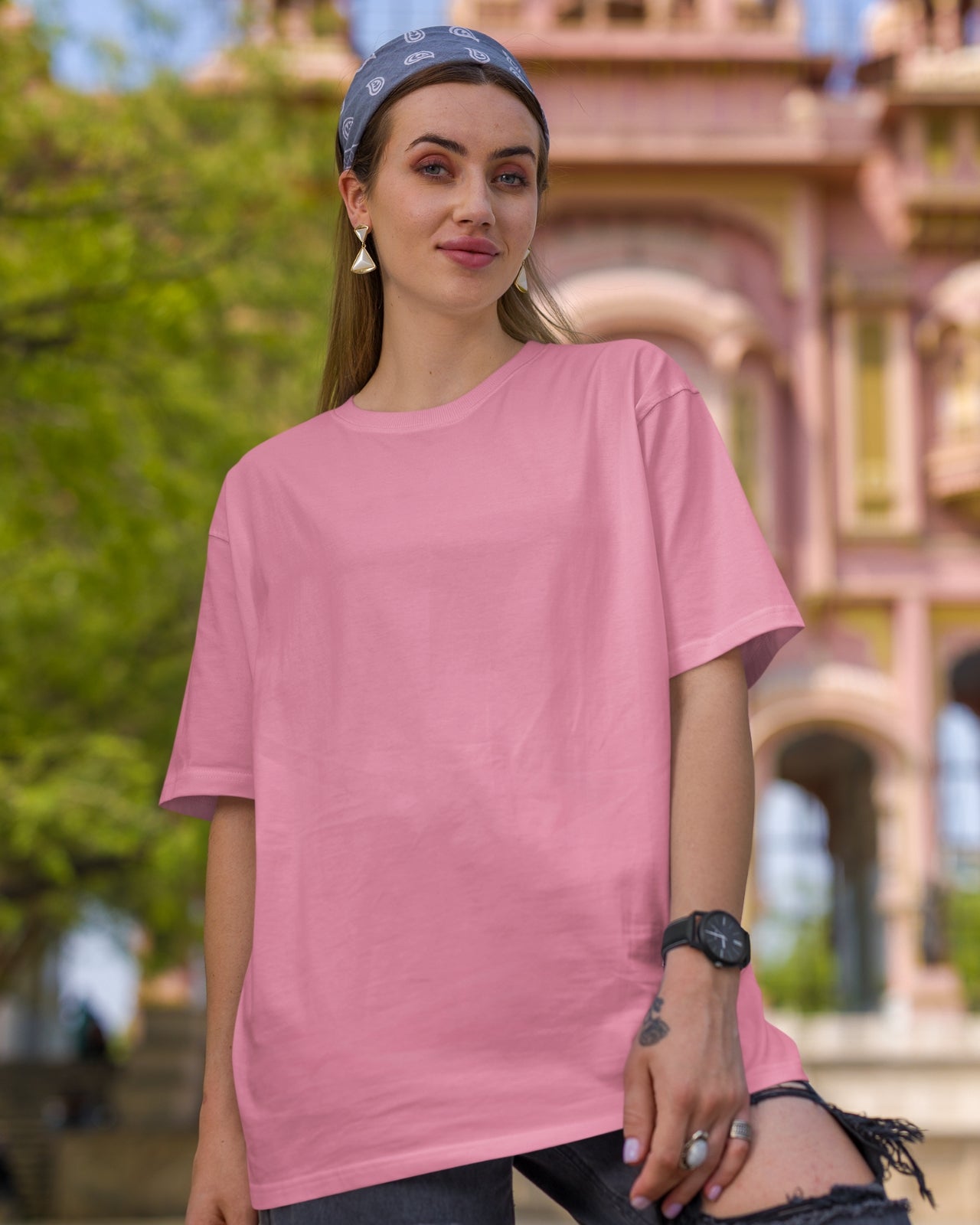 Unisex Premium Terry Cotton T-Shirt | Oversized Fit | Round Neck | Short Sleeve | Luxe Weight, Built Tough | PLAIN