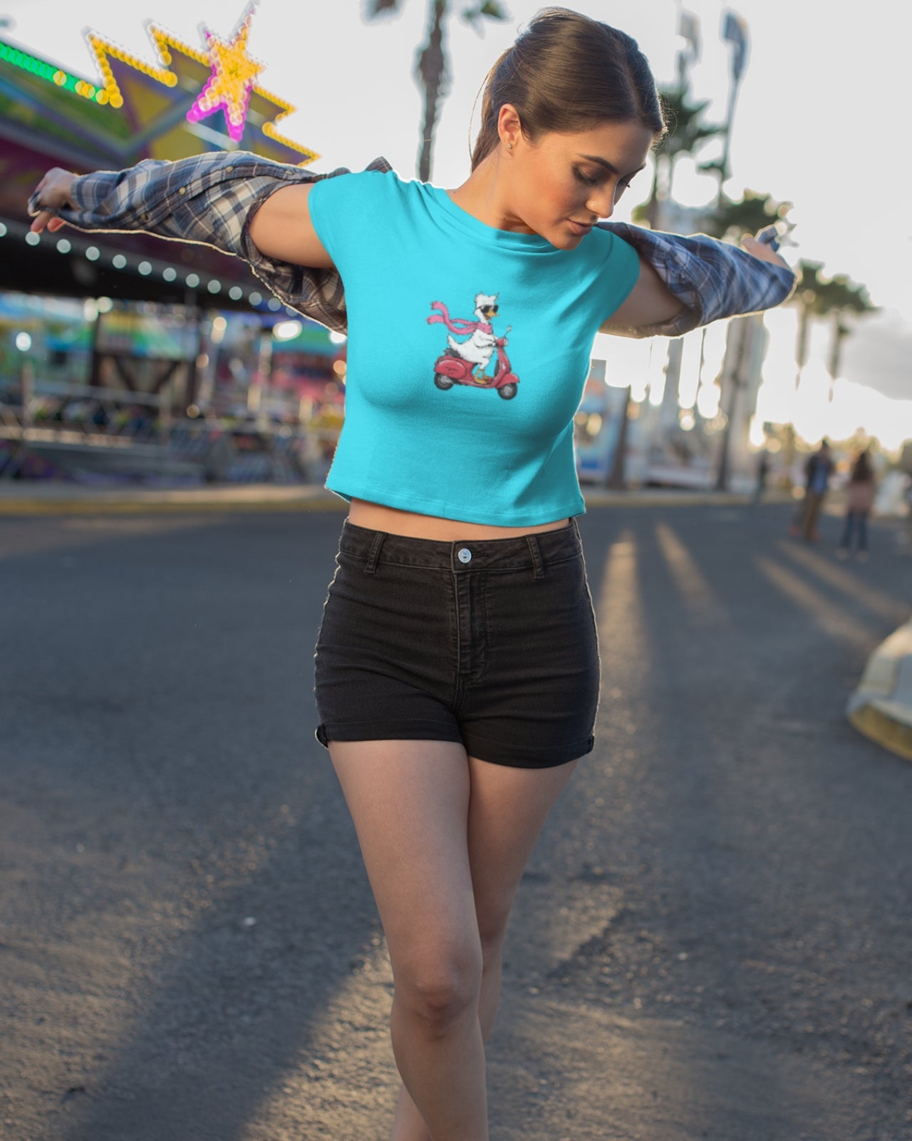 Women’s Cotton Crop Top | Regular Fit | Round Neck | Short Sleeve | QUIRK-1