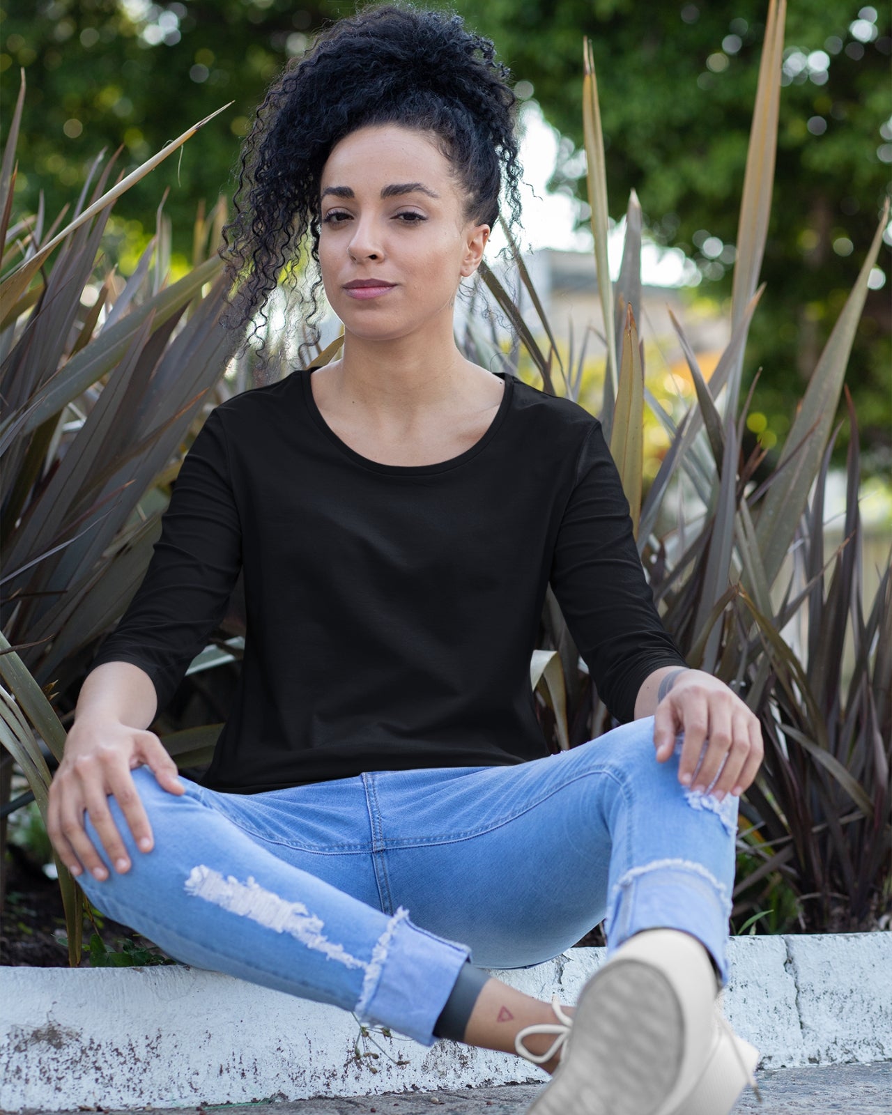 Women’s T-Shirt | Regular Fit | Round Neck | Long Sleeve | PLAIN