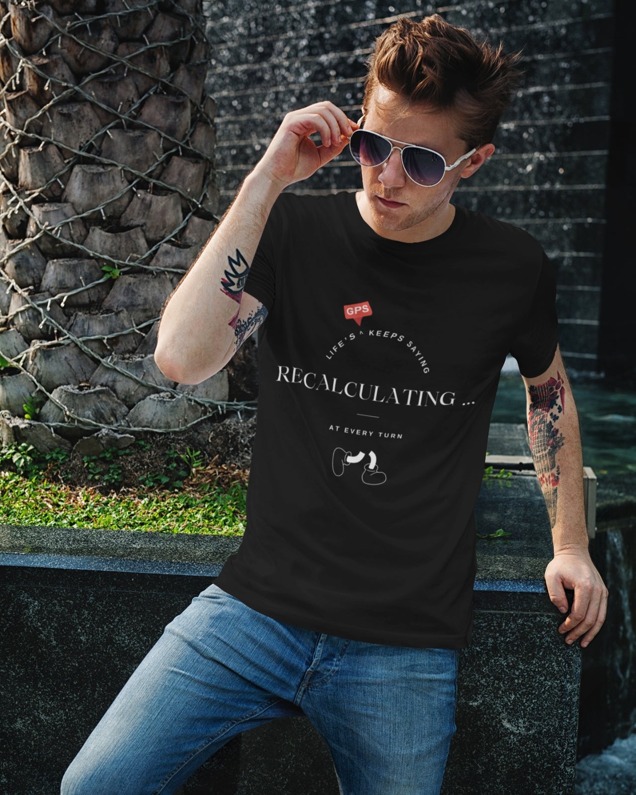 Men’s Premium Pima Cotton T-Shirt | Regular Fit | Round Neck | Short Sleeve | Ultra-Soft & Durable | RECALCULATING