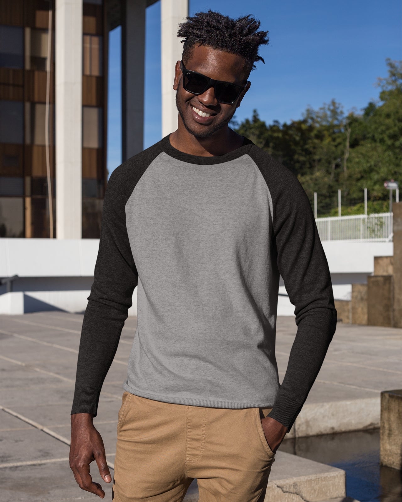 Men’s Raglan TShirt | Regular Fit | Full Sleeve | PLAIN
