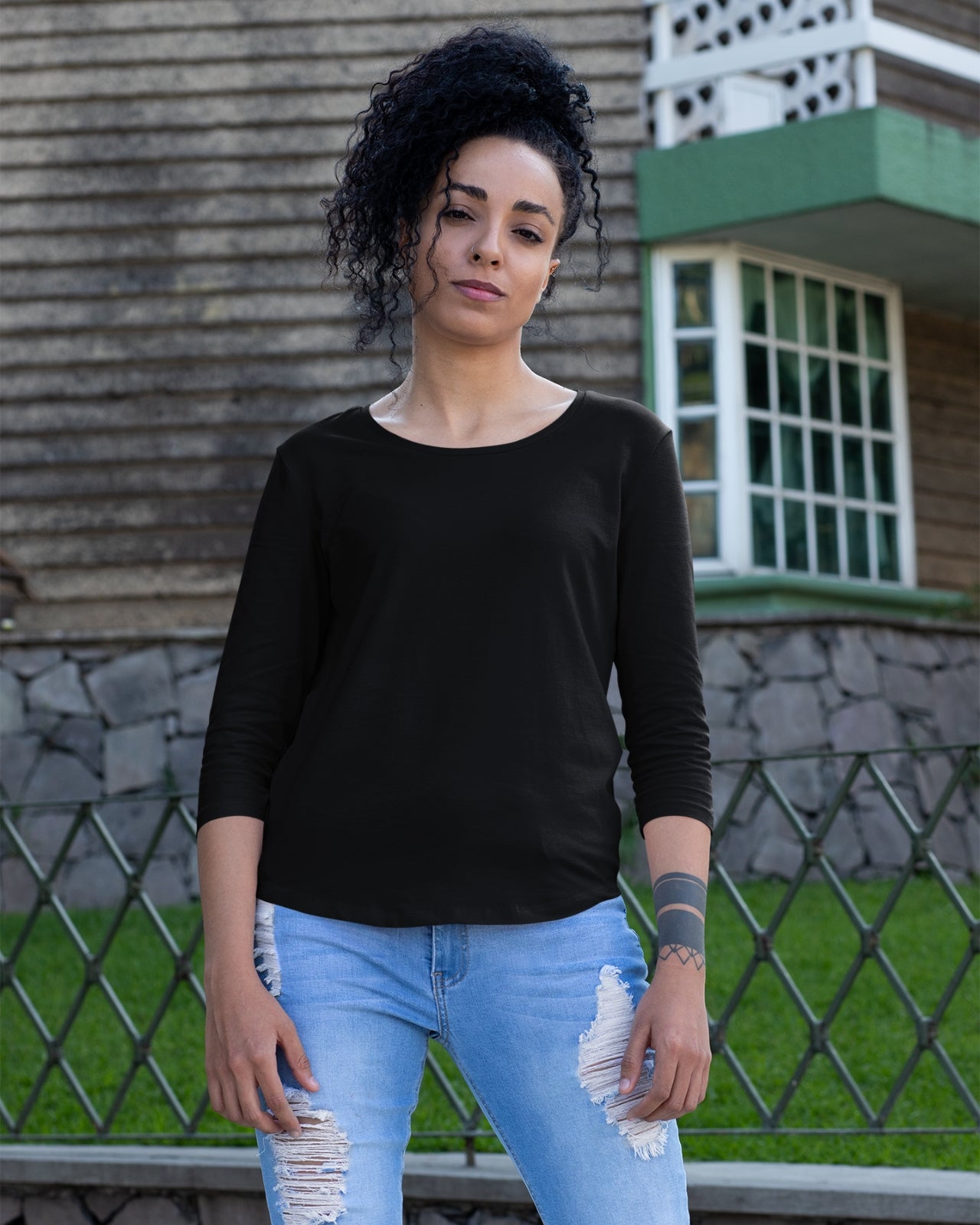 Women’s T-Shirt | Regular Fit | Round Neck | Long Sleeve | PLAIN