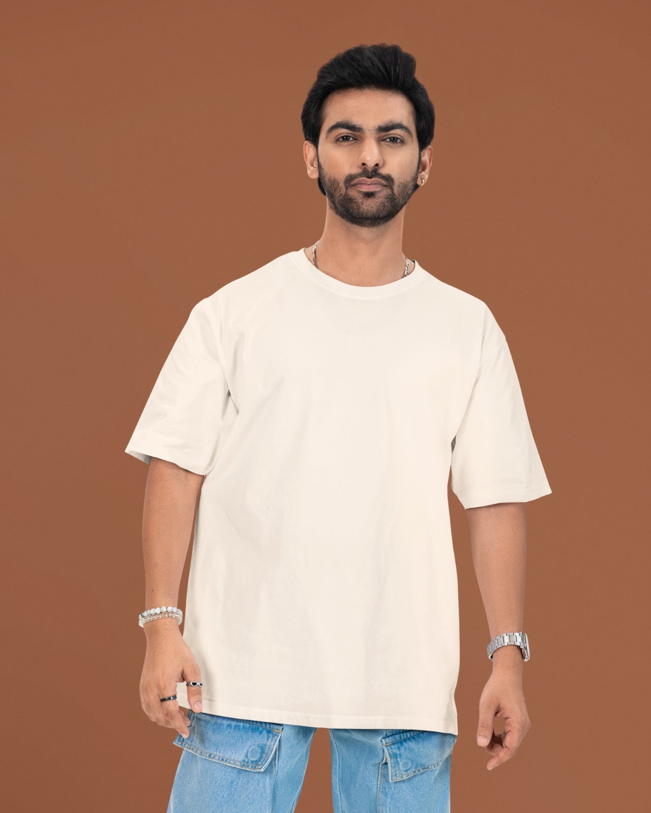 Unisex Cotton T-Shirt | Oversized Fit | Round Neck | Short Sleeve | PLAIN