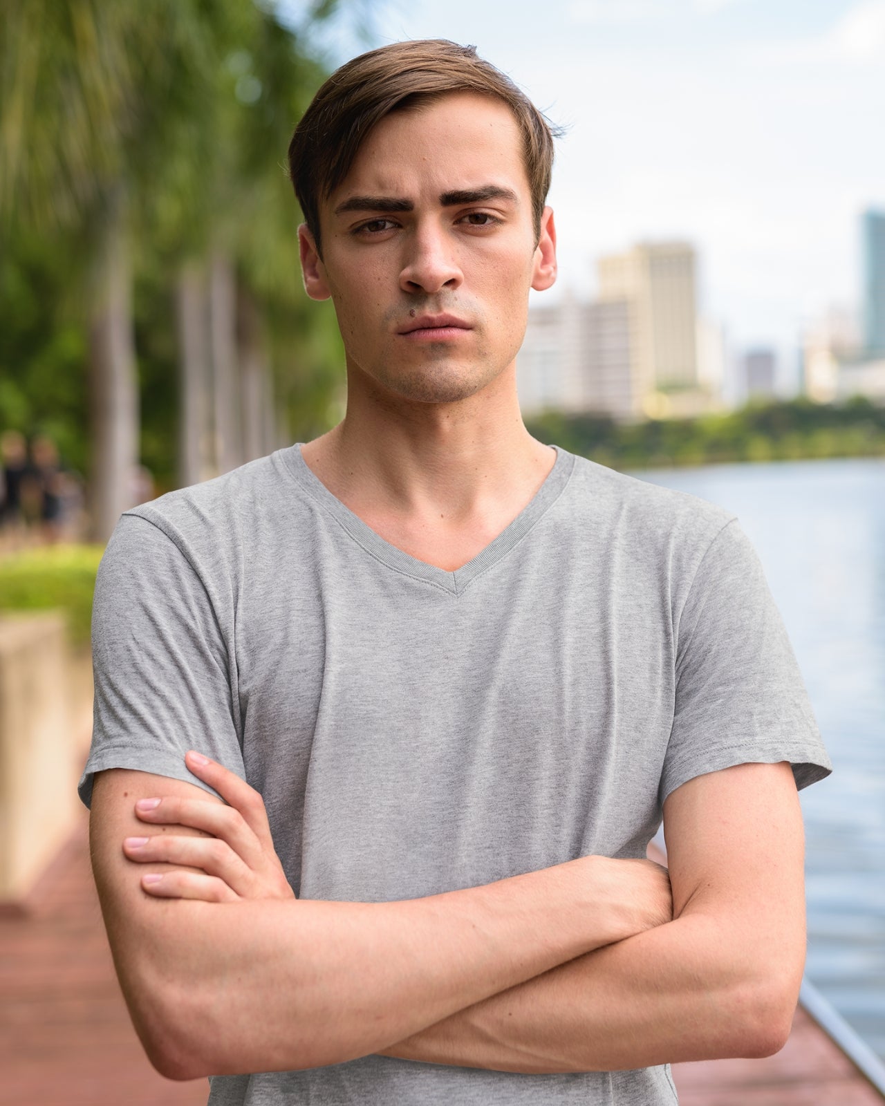 Men's V-Neck Cotton T-Shirt | Regular Fit | V Neck | Short Sleeve | PLAIN