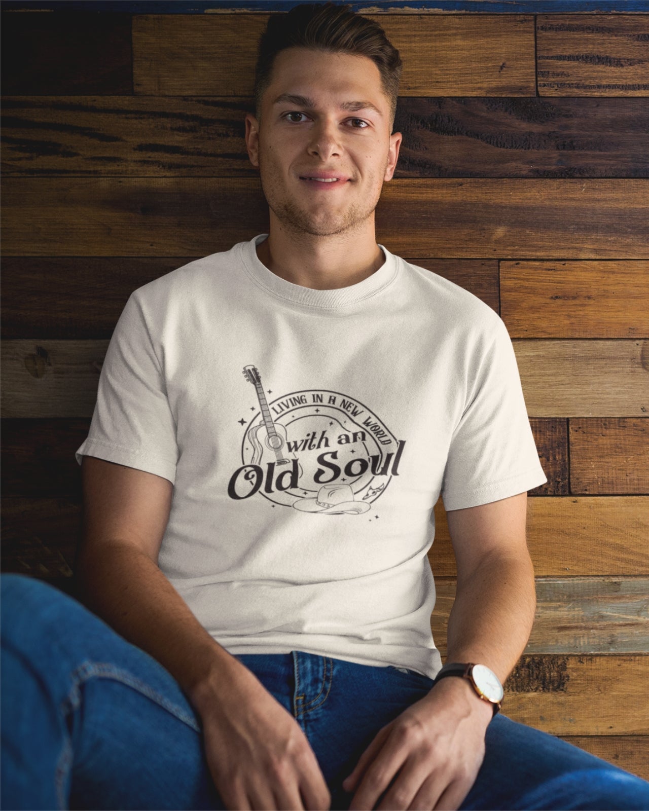 Men's Cotton T-Shirt | Regular Fit | Round Neck | Short Sleeve | OLD SOUL