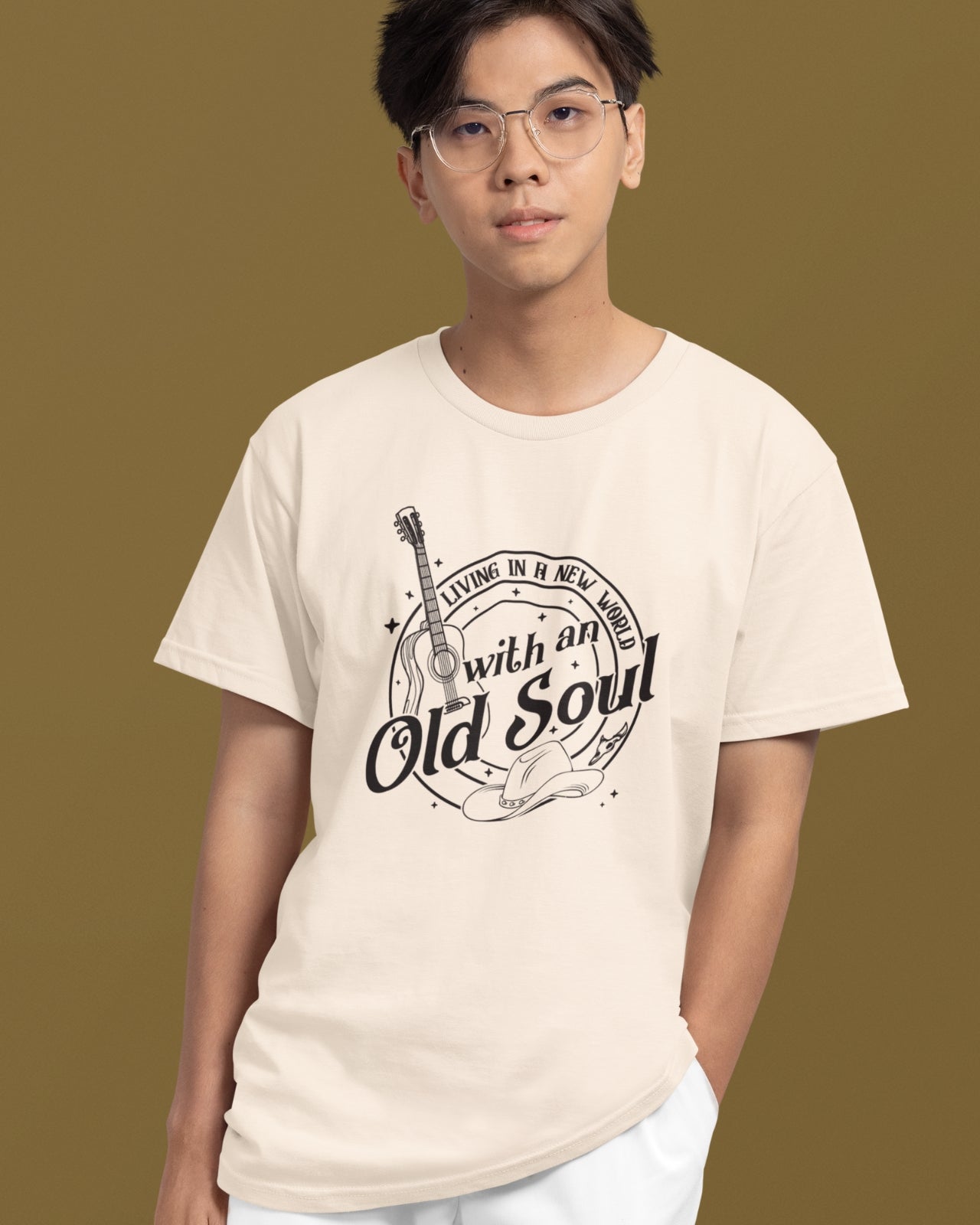 Men's Cotton T-Shirt | Regular Fit | Round Neck | Short Sleeve | OLD SOUL