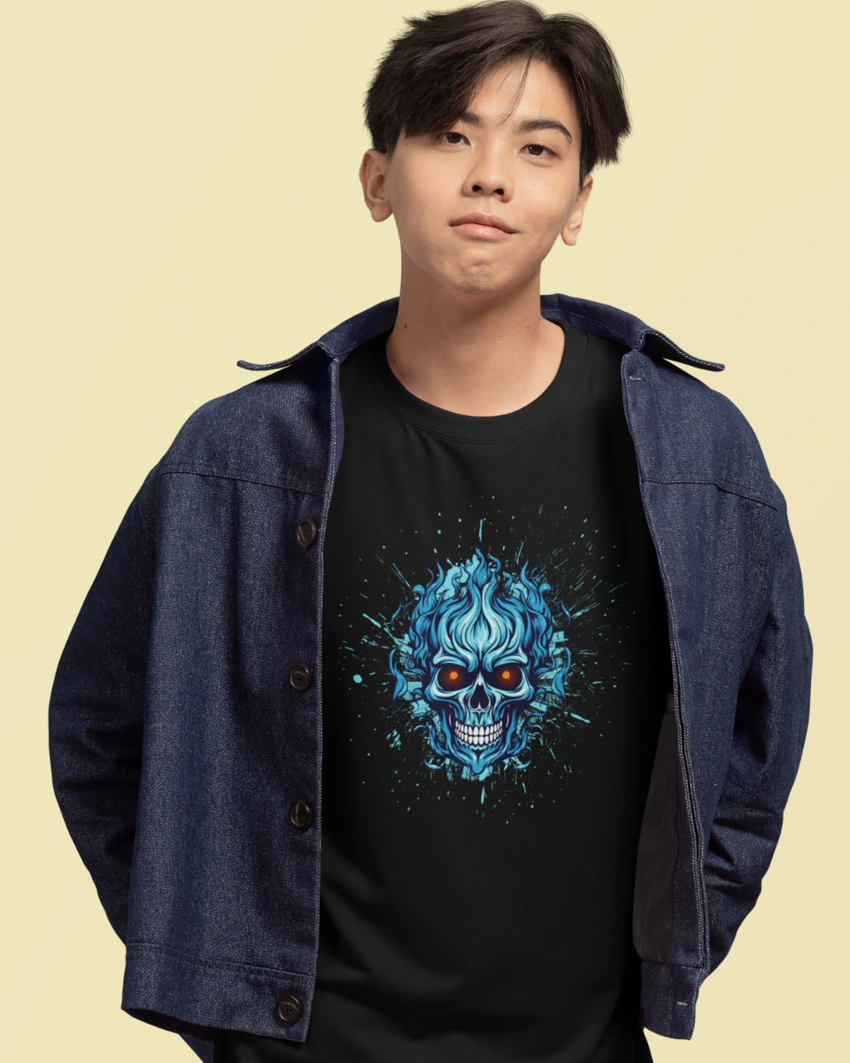 Men’s Premium Pima Cotton T-Shirt | Regular Fit | Round Neck | Short Sleeve | Ultra-Soft & Durable | SKULL