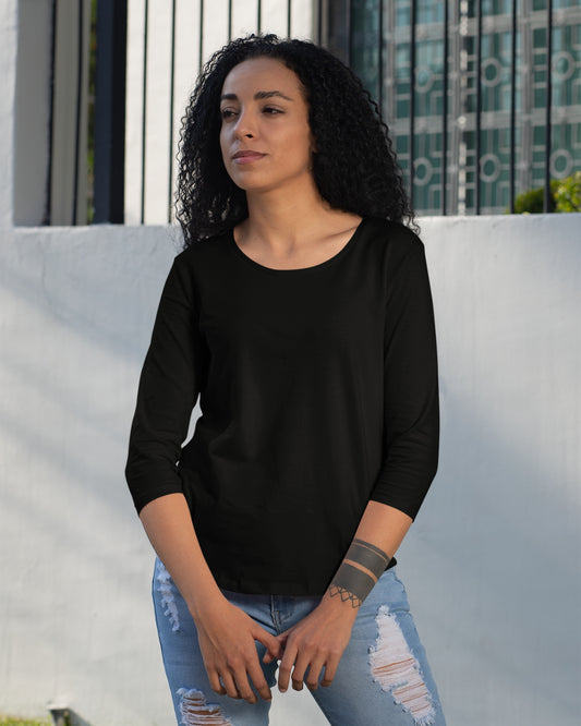 Women’s T-Shirt | Regular Fit | Round Neck | Long Sleeve | PLAIN