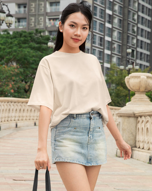 Unisex Cotton T-Shirt | Oversized Fit | Round Neck | Short Sleeve | PLAIN