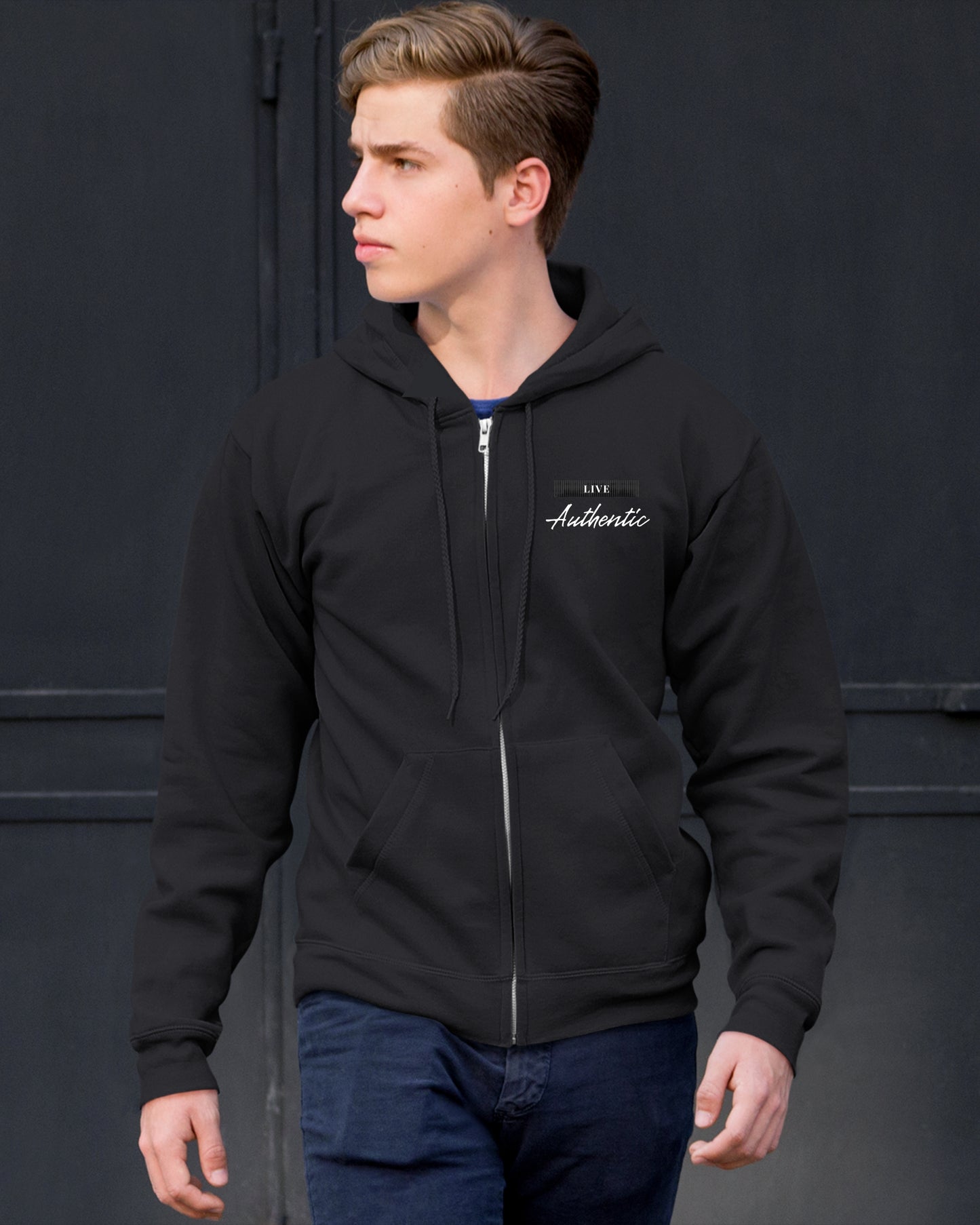 Unisex Hoodie Zipper | Oversized Fit | Long Sleeve | LIVE AUTHENTIC